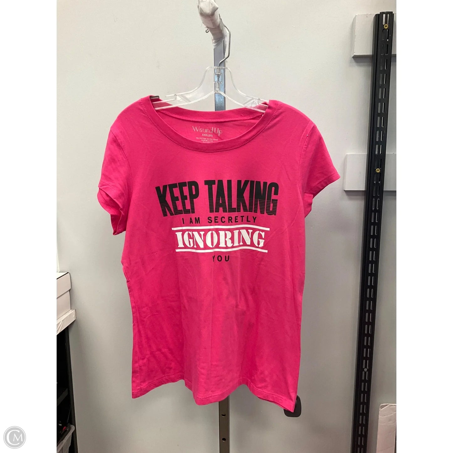 Top Short Sleeve Basic By Wound Up In Pink, Size: Xxl