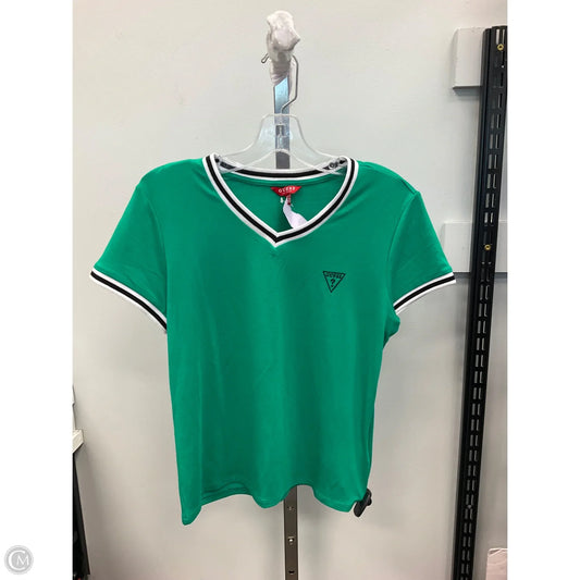 Top Short Sleeve By Guess In Green, Size: M