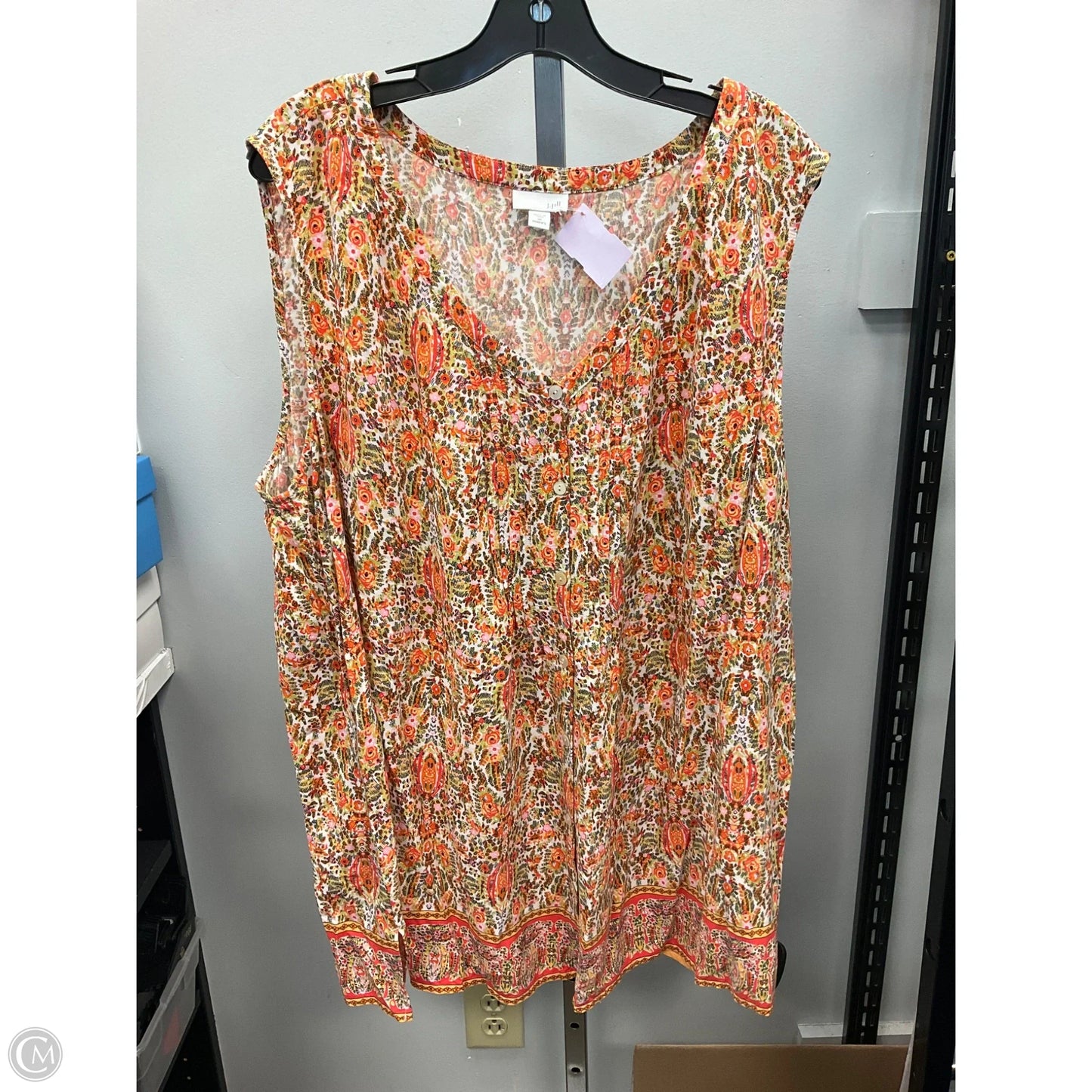 Top Sleeveless By J. Jill In Floral Print, Size: 3x