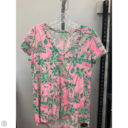 Top Short Sleeve Designer By Lilly Pulitzer In Tropical Print, Size: Xs