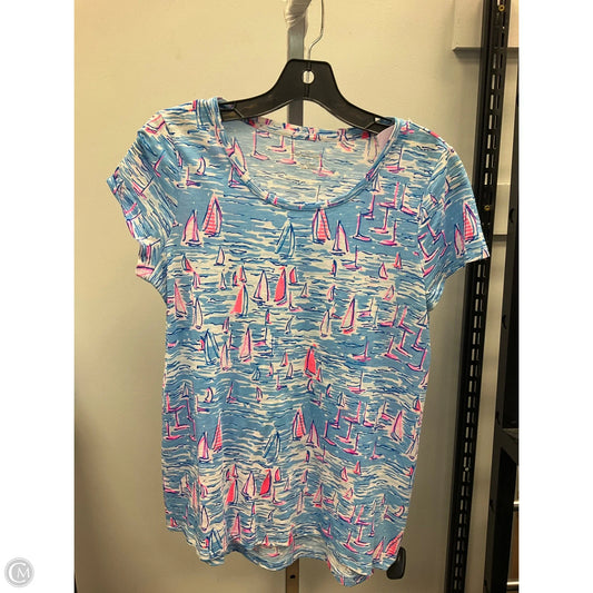 Top Short Sleeve Designer By Lilly Pulitzer In Blue, Size: Xs