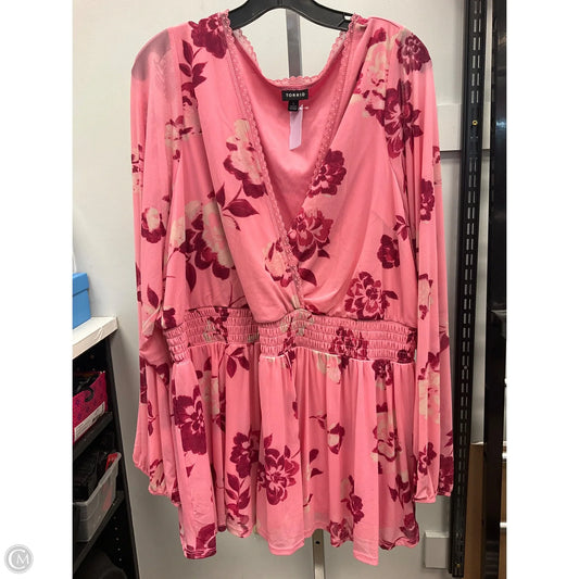 Top Long Sleeve By Torrid In Floral Print, Size: 4x