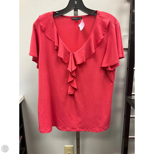 Top Short Sleeve By Adrianna Papell In Pink, Size: M