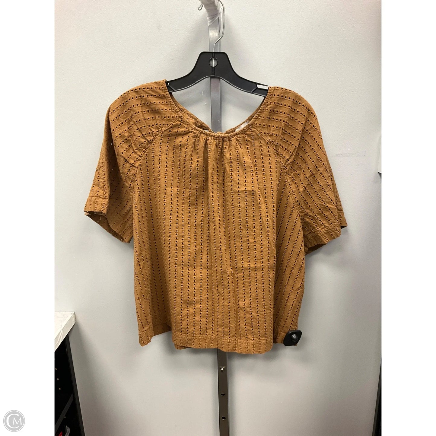 Top Short Sleeve By Loft In Brown, Size: Xl