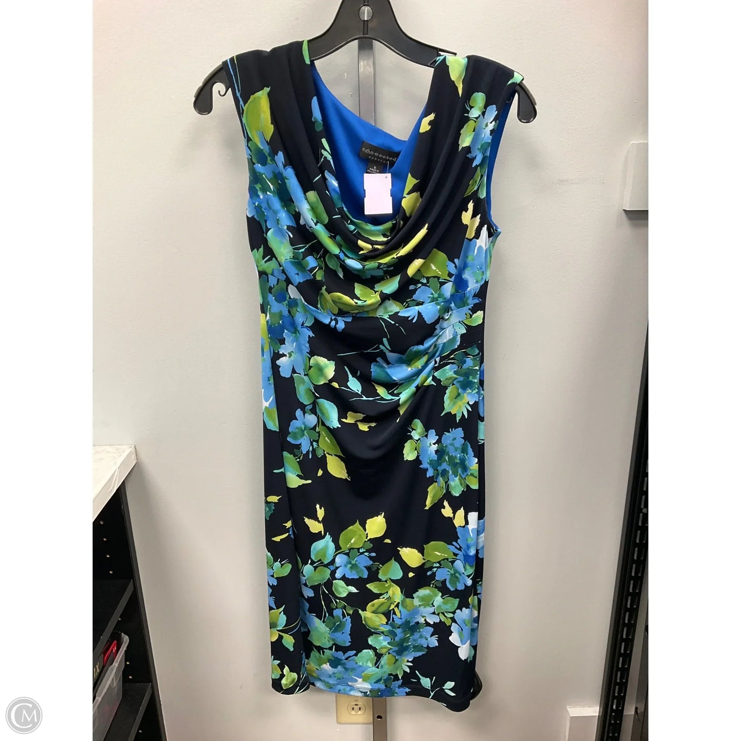Dress Casual Midi By Connected Apparel In Blue & White, Size: 6