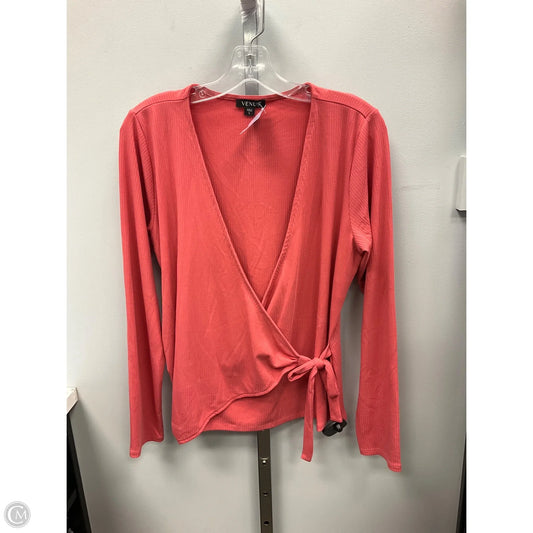 Top Long Sleeve By Venus In Orange, Size: L