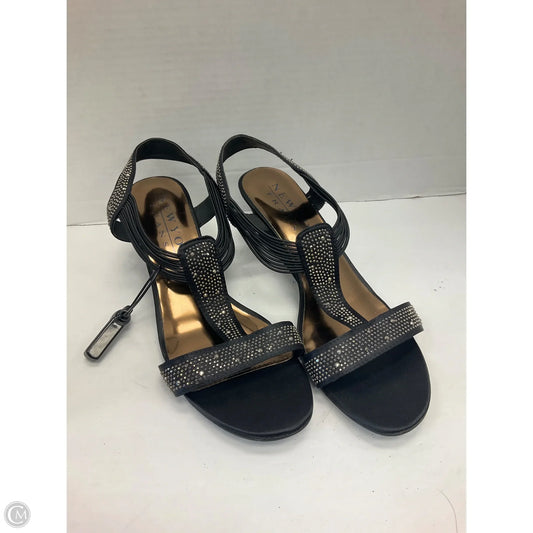 Sandals Heels Wedge By Clothes Mentor In Black, Size: 10