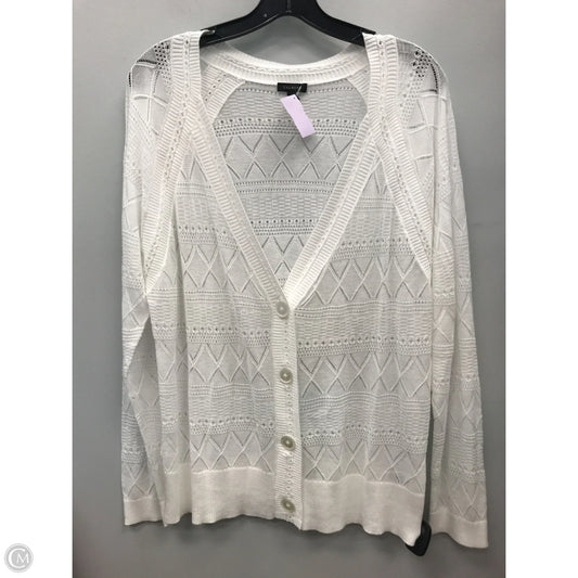 Sweater Cardigan By Talbots In White, Size: L
