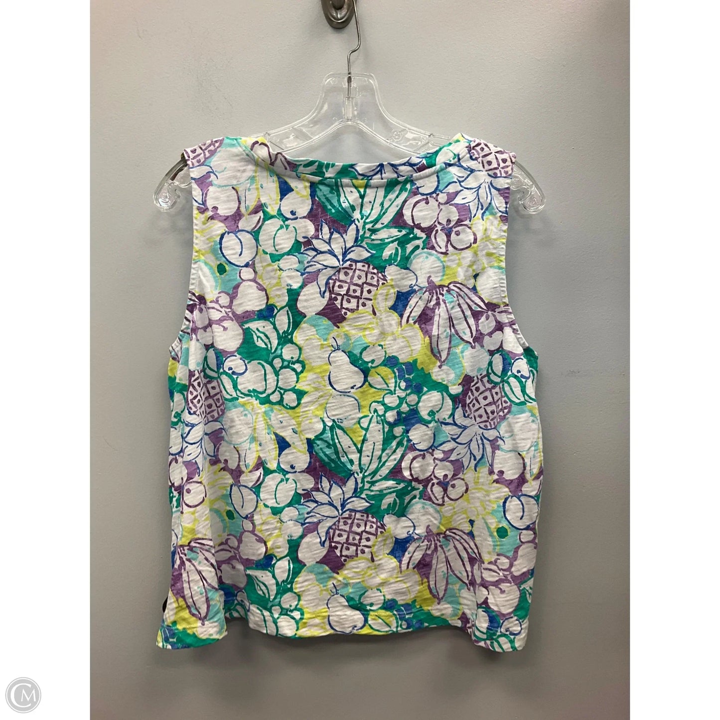 Top Sleeveless By Cmc In Tropical Print, Size: L