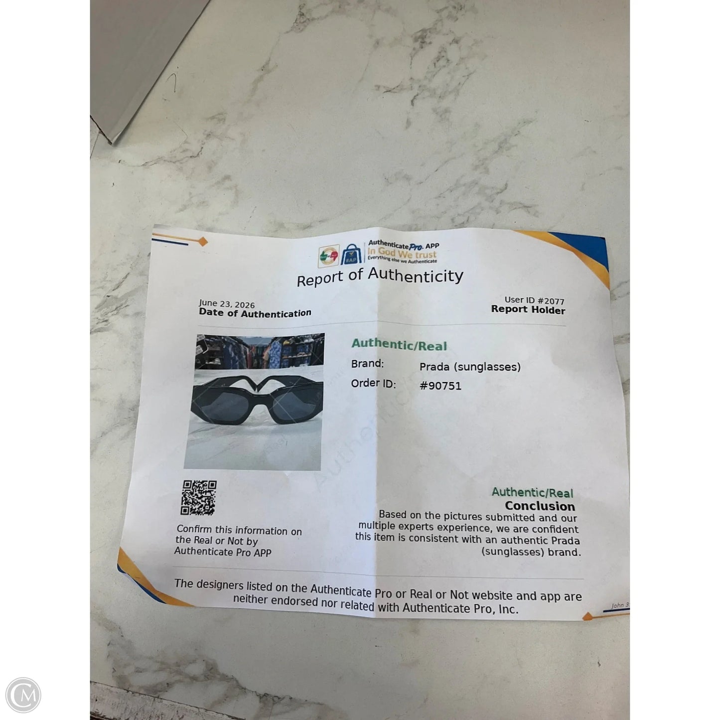 Sunglasses Luxury Designer By Prada, Size: