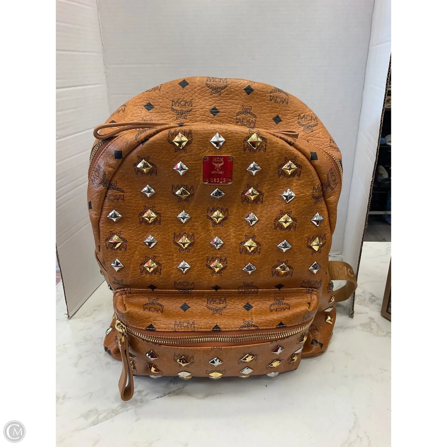 Backpack Luxury Designer By Mcm, Size: Large