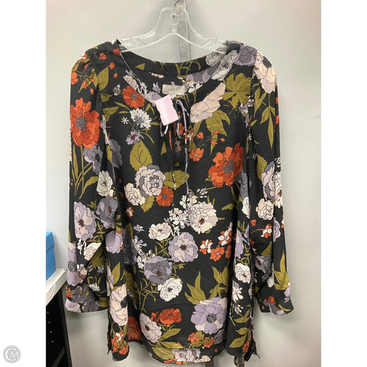 Top Long Sleeve By Loft In Floral Print, Size: Xlarge