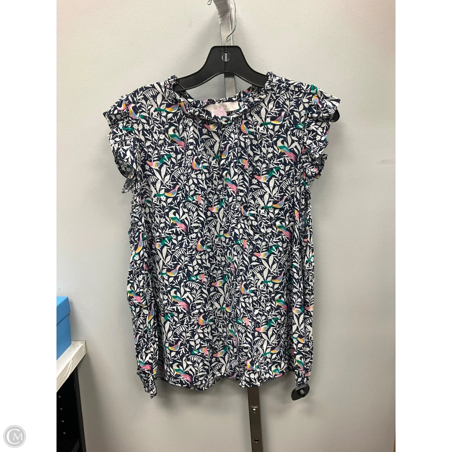 Top Sleeveless By Loft In Floral Print, Size: Xl
