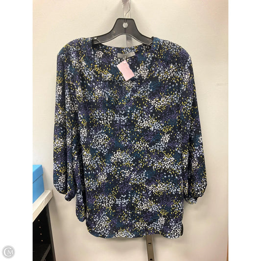 Top 3/4 Sleeve By Dalia In Floral Print, Size: Xl