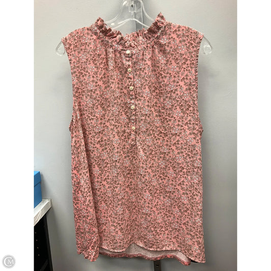 Top Sleeveless By Loft In Floral Print, Size: Xl