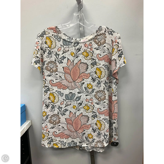 Top Sleeveless By Loft In Floral Print, Size: Xl