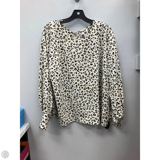 Top Long Sleeve By Nine West Apparel In Animal Print, Size: Xxs