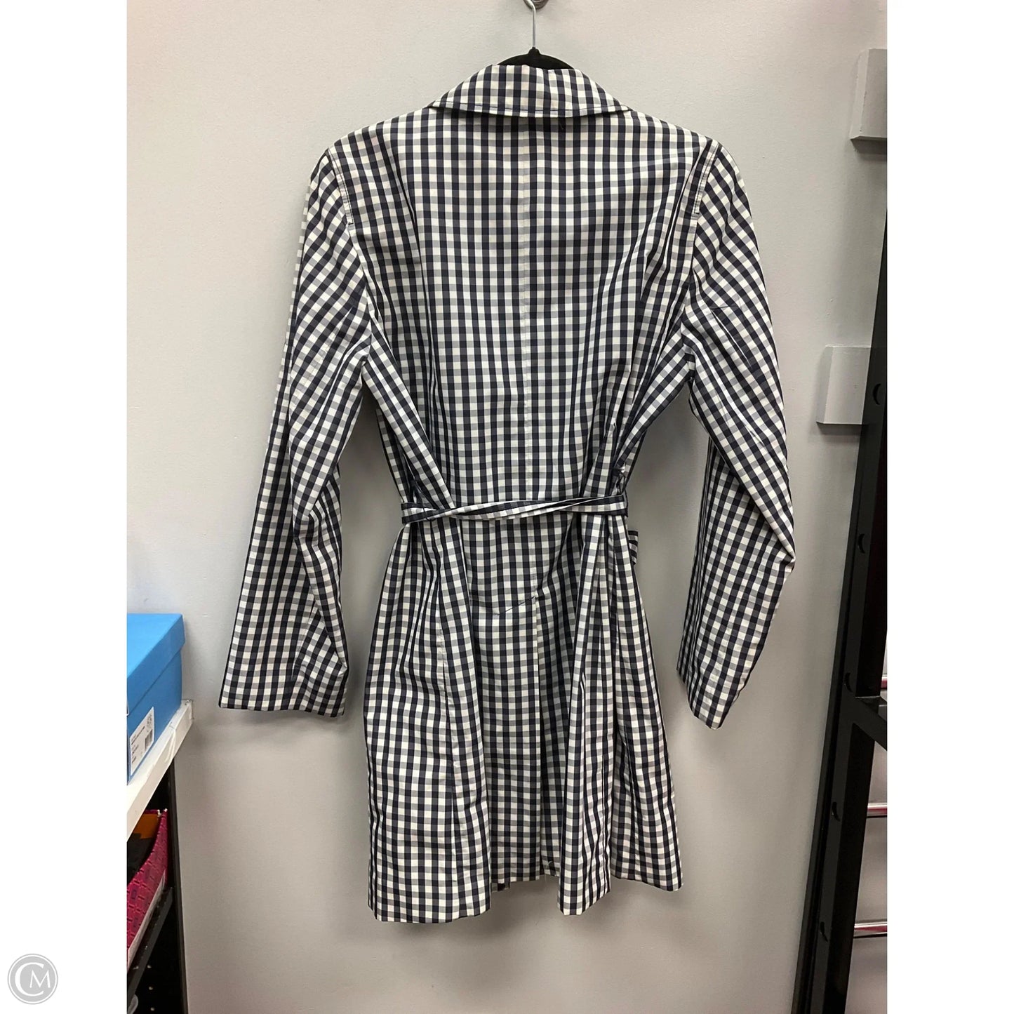Coat Raincoat By Talbots In Checkered Pattern, Size: M