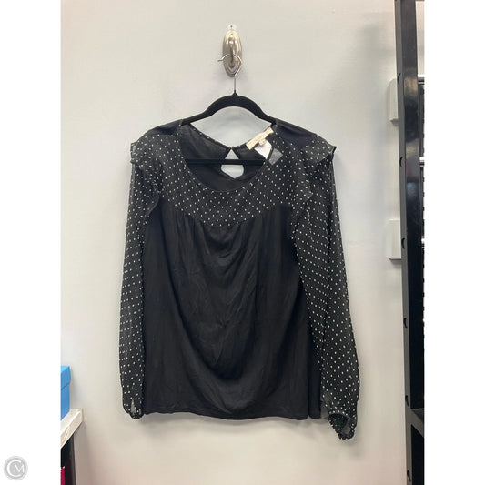 Top Long Sleeve By Loft In Black, Size: M