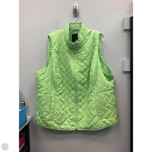 Vest Puffer & Quilted By Talbots In Green, Size: 3x
