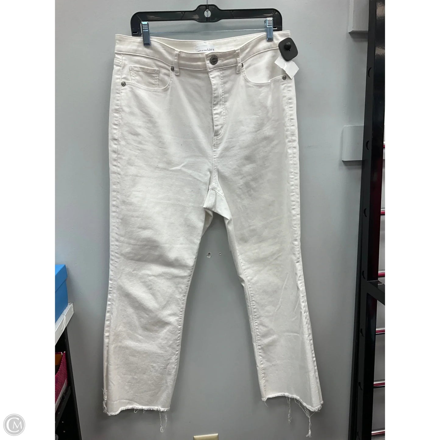 Jeans Cropped By Loft In White, Size: 12