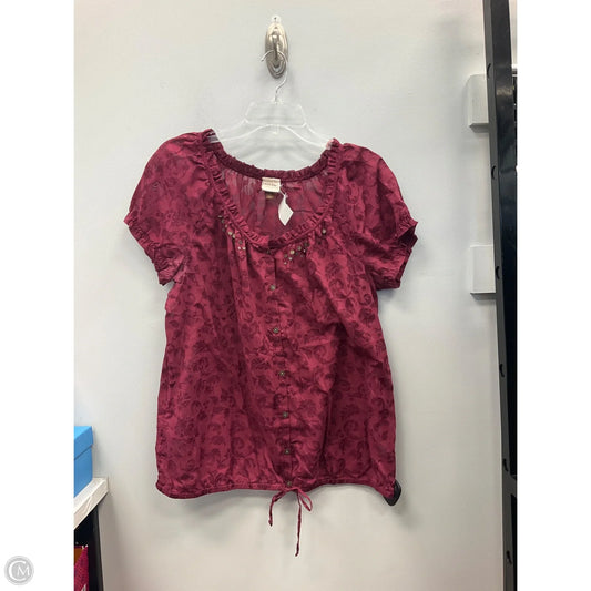 Top Short Sleeve By Sonoma In Maroon, Size: L