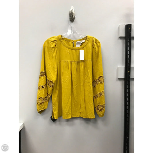 Top Long Sleeve By Loft In Yellow, Size: Xs
