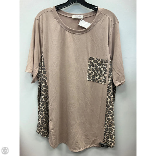 Top Short Sleeve By Zenana In Tan, Size: 3x
