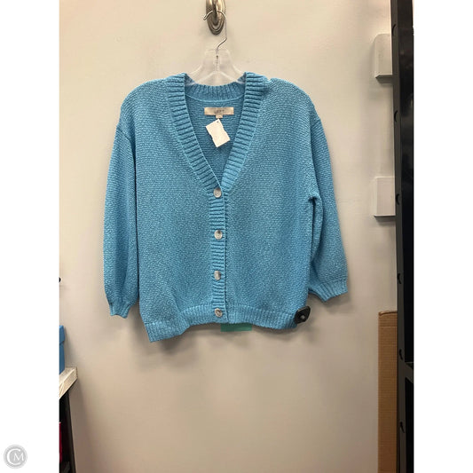 Sweater Cardigan By Loft In Blue, Size: M