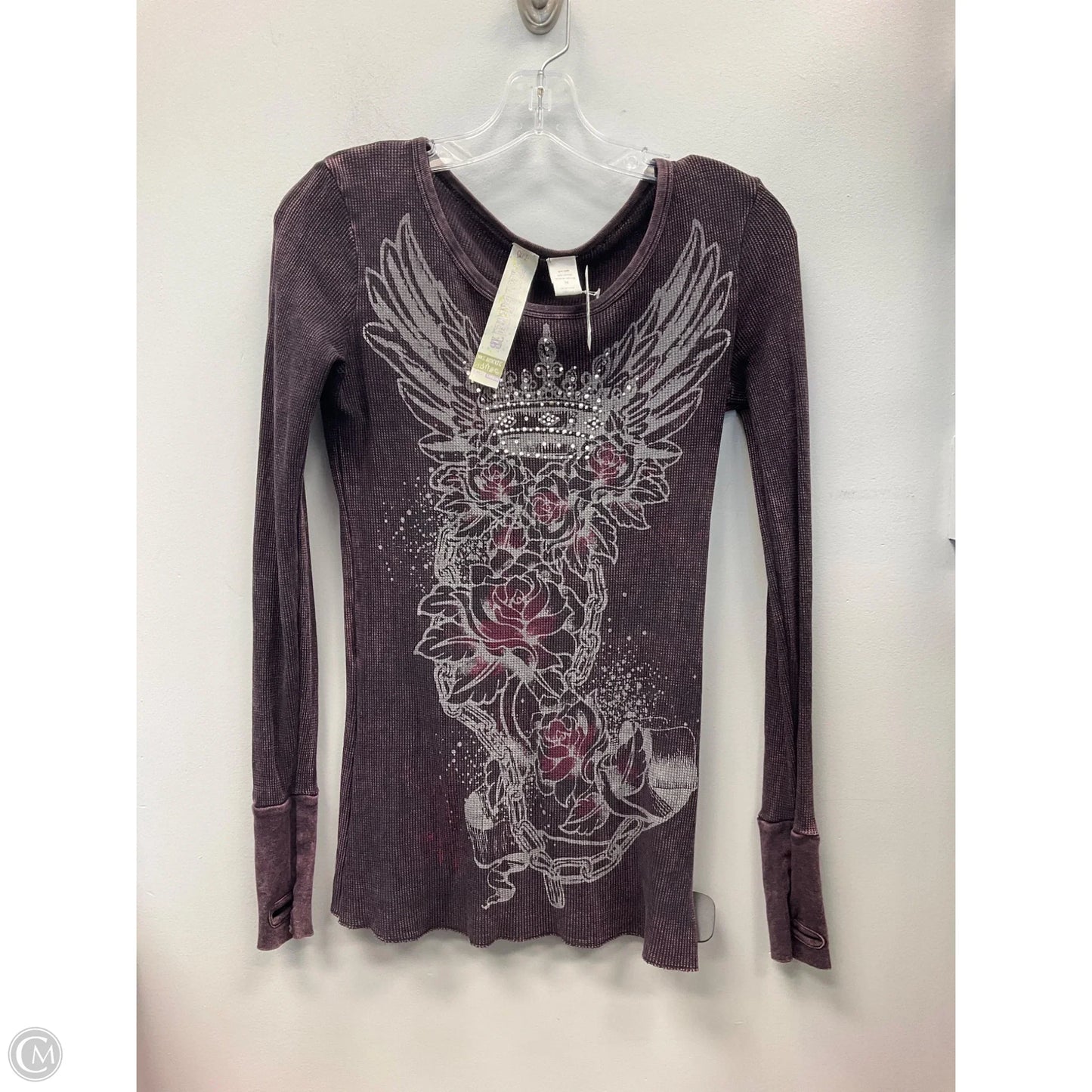 Top Long Sleeve By Clothes Mentor In Purple & Silver, Size: M