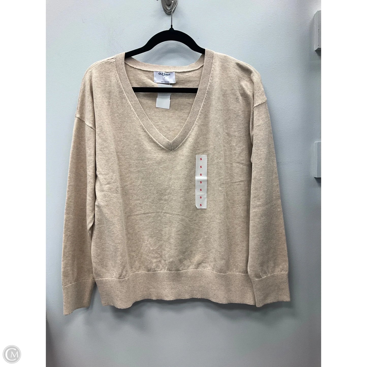 Top Long Sleeve By Old Navy In Beige, Size: S