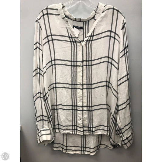 Top Long Sleeve By Max Jeans In Black & White, Size: 1x