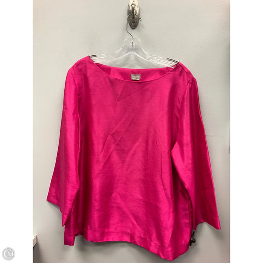 Top 3/4 Sleeve By Chicos In Pink, Size: Xl