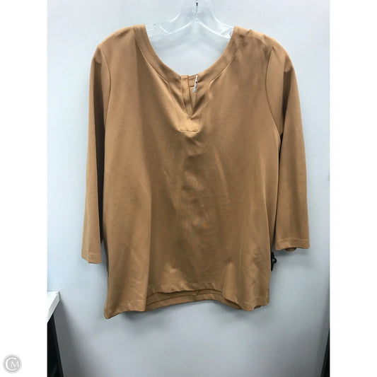 Top 3/4 Sleeve By Chicos In Tan, Size: Xl