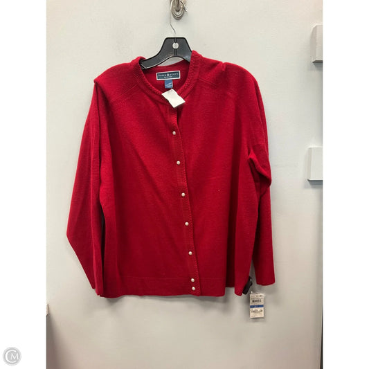 Sweater Cardigan By Karen Scott In Red, Size: Xlp