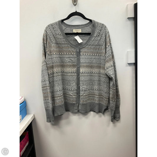 Sweater Cardigan By Sonoma In Grey & Tan, Size: Xl