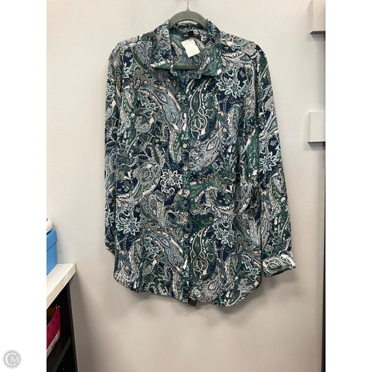 Top Long Sleeve By Roz And Ali In Paisley Print, Size: 1x