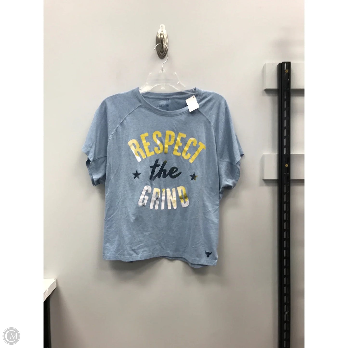 Athletic Top Short Sleeve By Under Armour In Blue, Size: L