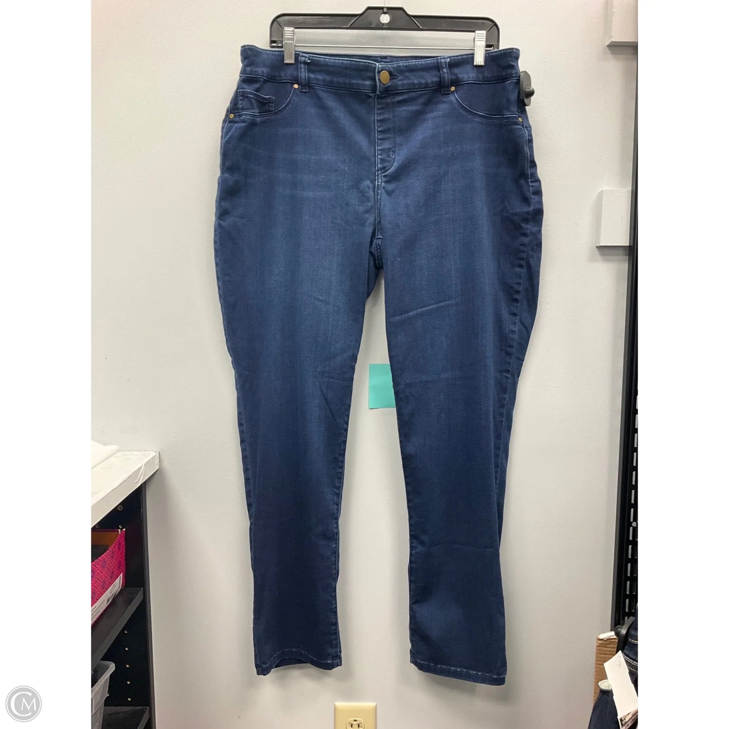 Jeans Straight By Chicos In Blue Denim, Size: 14