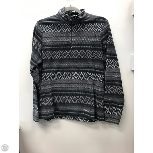 Sweater By Eddie Bauer In Black & Grey, Size: M