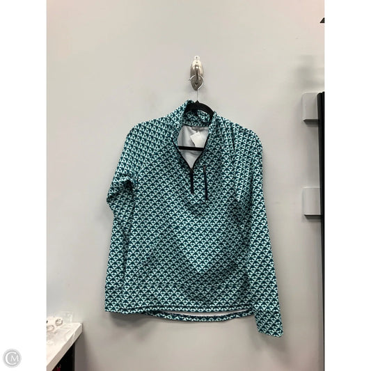 Athletic Top Long Sleeve Collar By Talbots In Blue & Green, Size: S