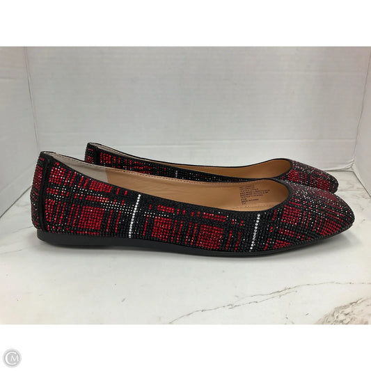 Shoes Flats By Inc In Black & Red, Size: 9.5
