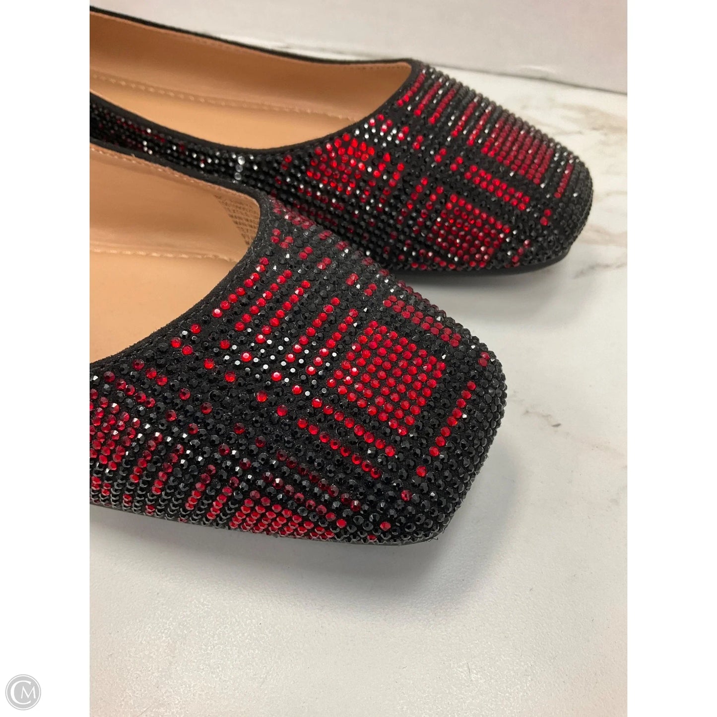 Shoes Flats By Inc In Black & Red, Size: 9.5