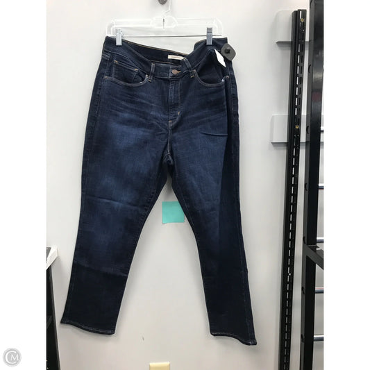 Jeans Straight By Levis In Blue Denim, Size: 14