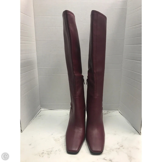 Boots Knee Heels By Steve Madden In Maroon, Size: 8
