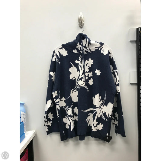 Sweater By Liz Claiborne In Floral Print, Size: Xl
