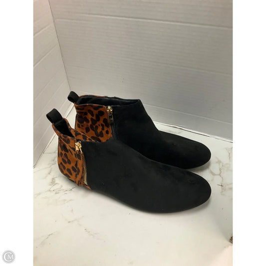 Boots Ankle Flats By Cme In Animal Print, Size: 9