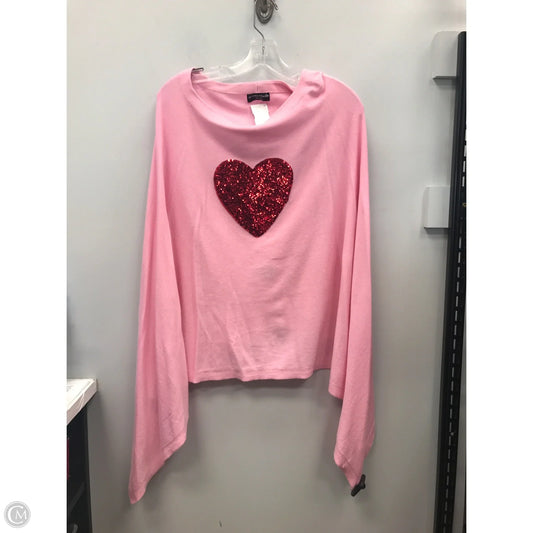 Poncho By Clothes Mentor In Pink, Size: Osfm