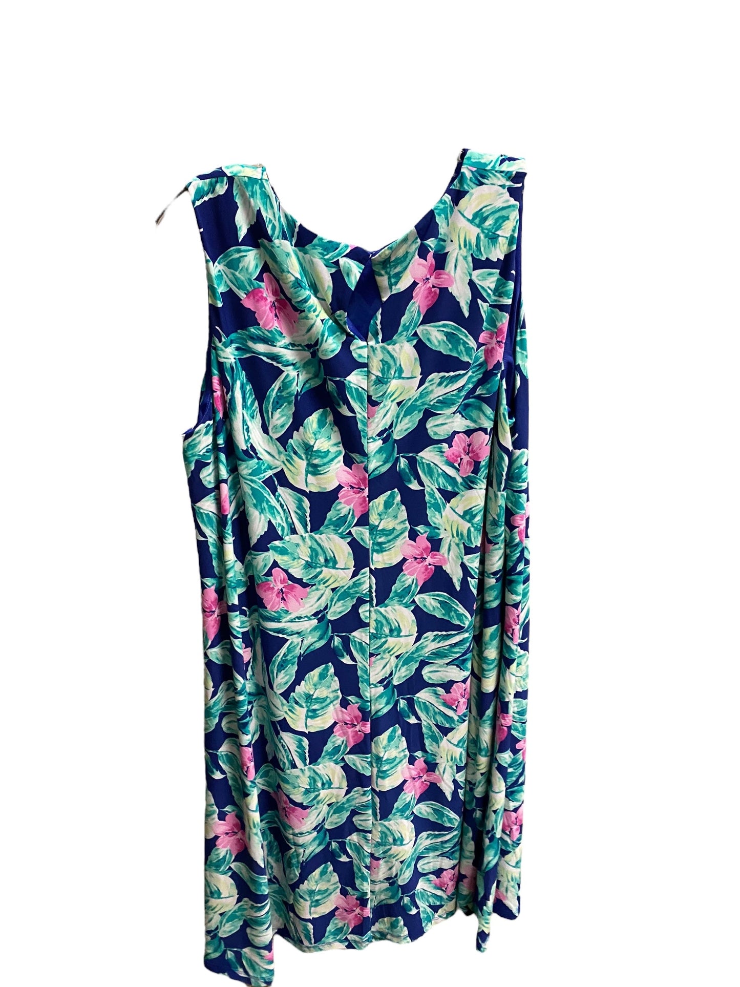Tropical Print Dress Casual Short Pappagallo, Size 2x
