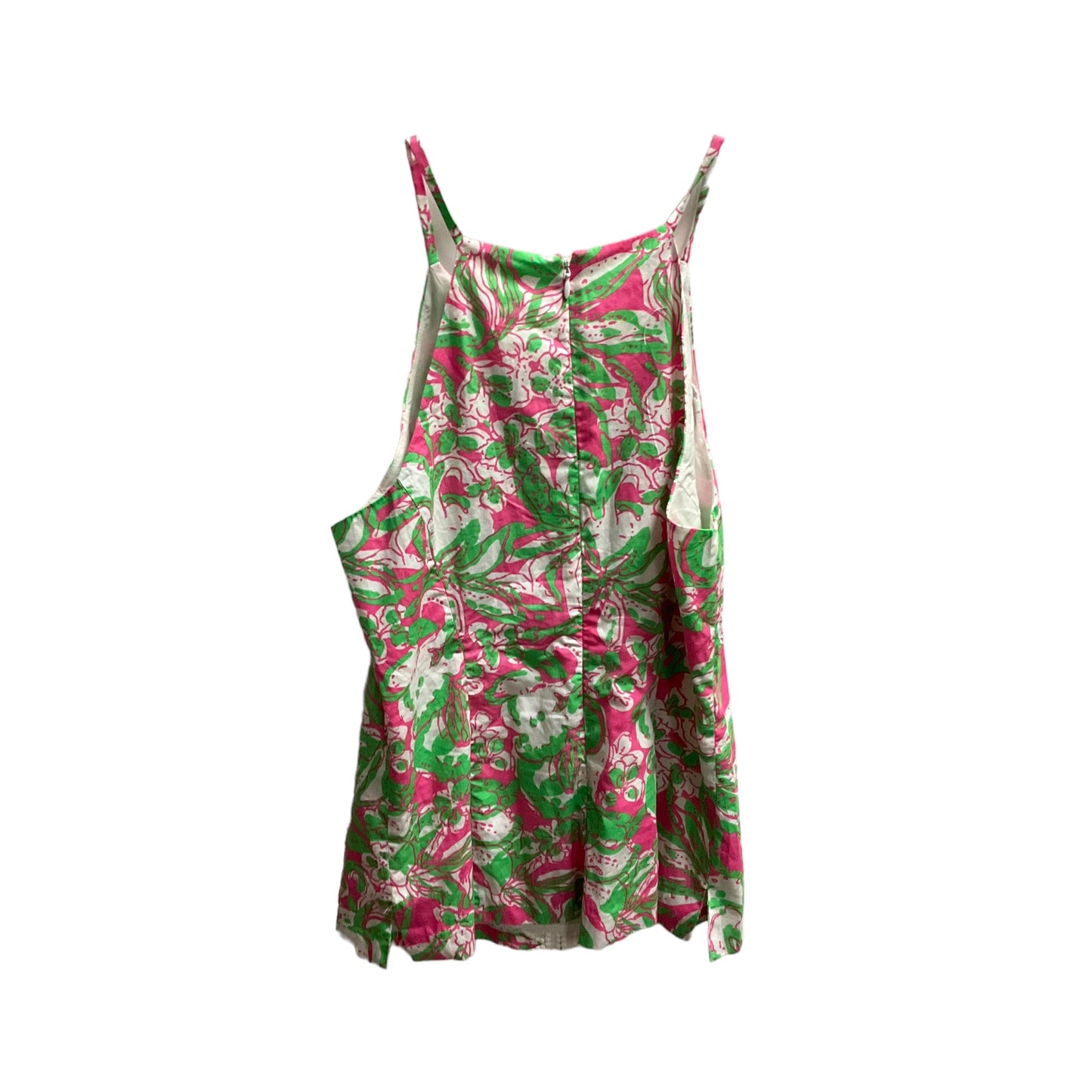 Green & Pink Top Sleeveless Lilly Pulitzer, Size 10